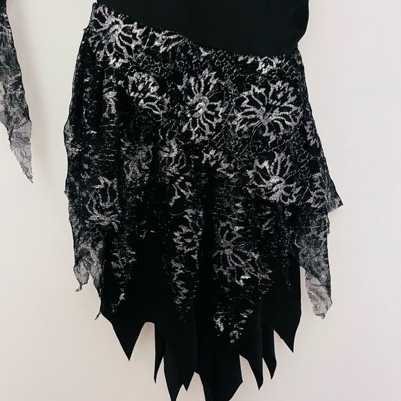 Girls Gothic Embroidered Black Skull Costume Dress Halloween Size 7-8‎ - Picture 5 of 7